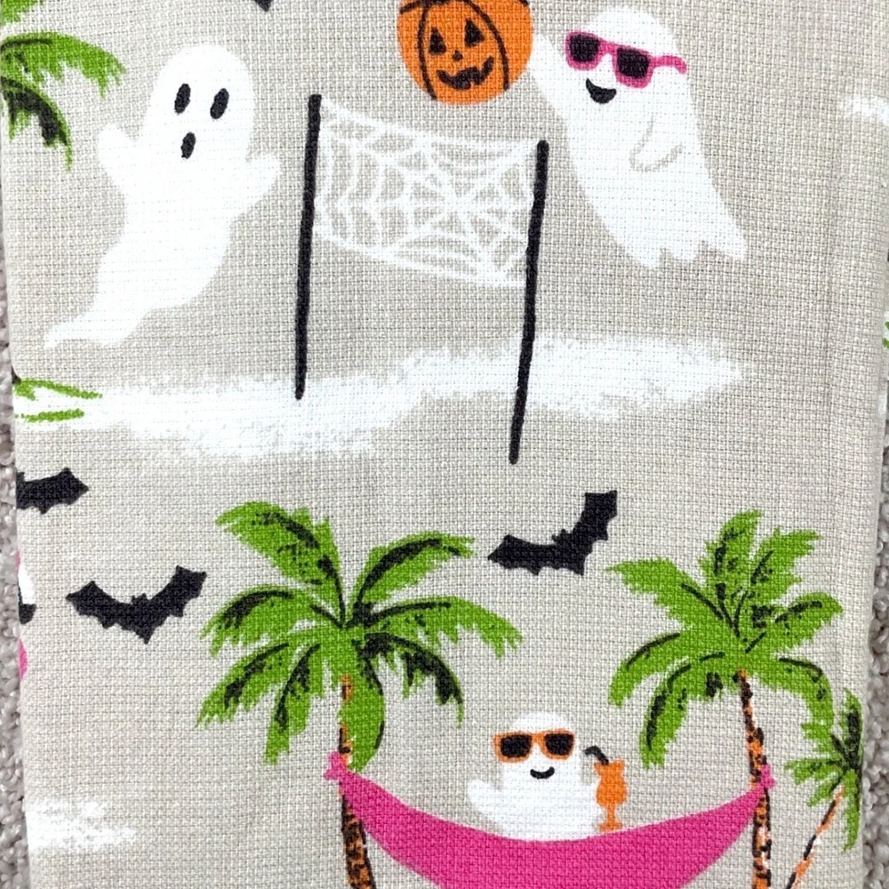 Casaba Home Halloween Tropical Ghost Kitchen Towel Set 3pk Beach Summerween New